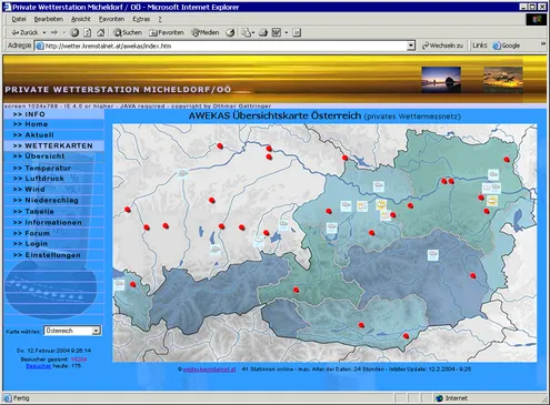 The first AWEKAS page.